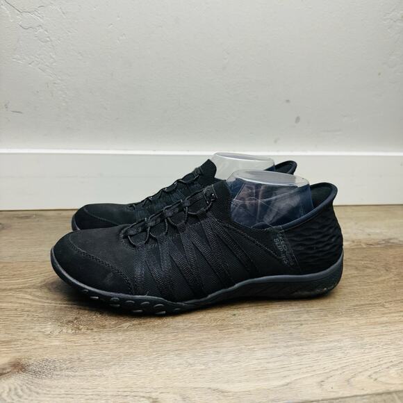 Skechers Hands Free Slip In Black Shoes Women’s Size 10 - Picture 2 of 11